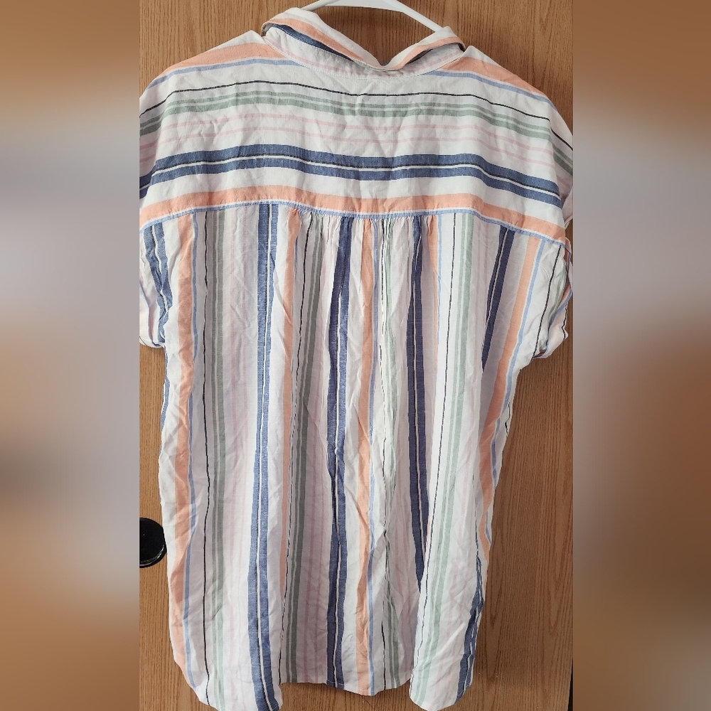 LOFT Multicolor Striped Button Down Shirt NWT - image 3